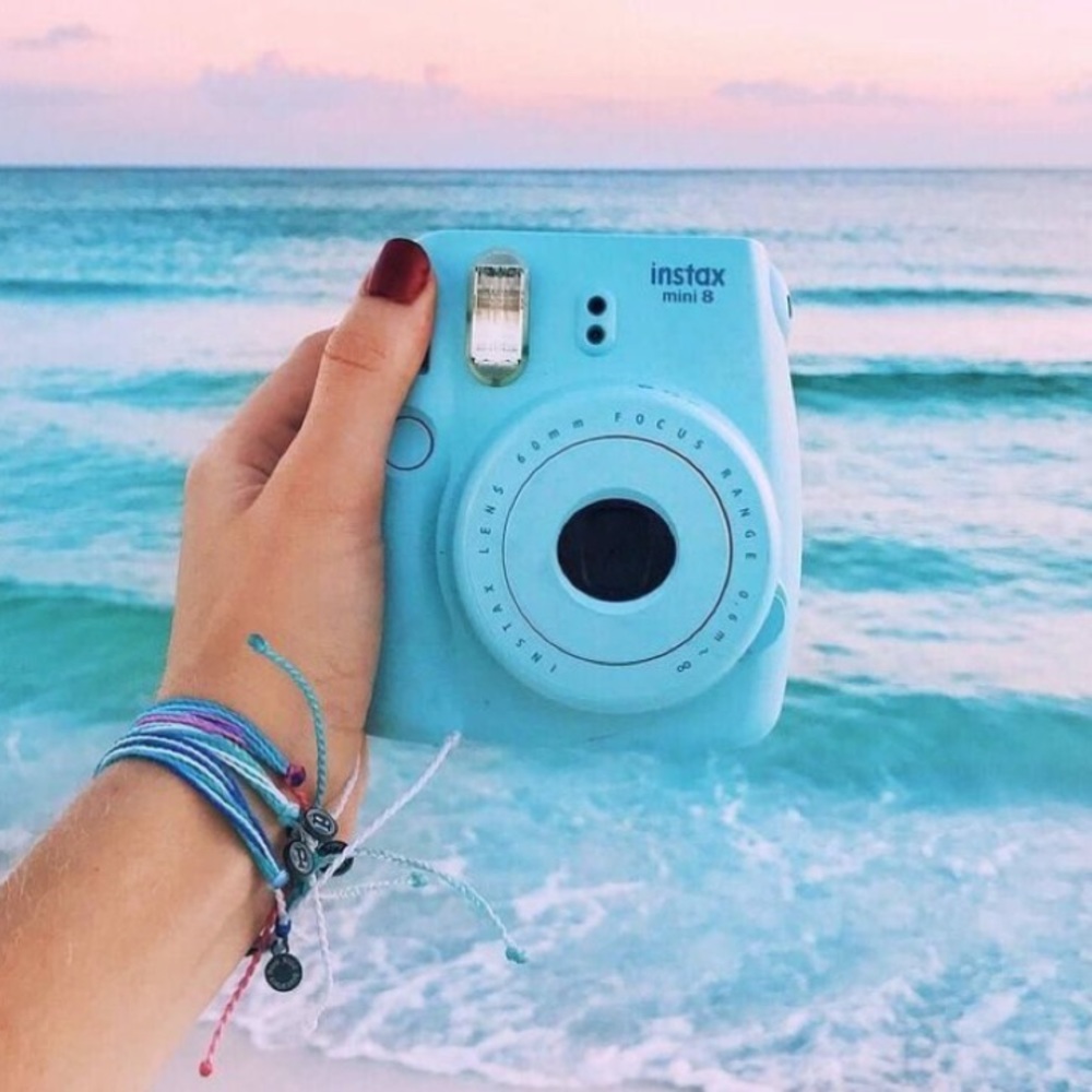 Blue Polaroid Camera